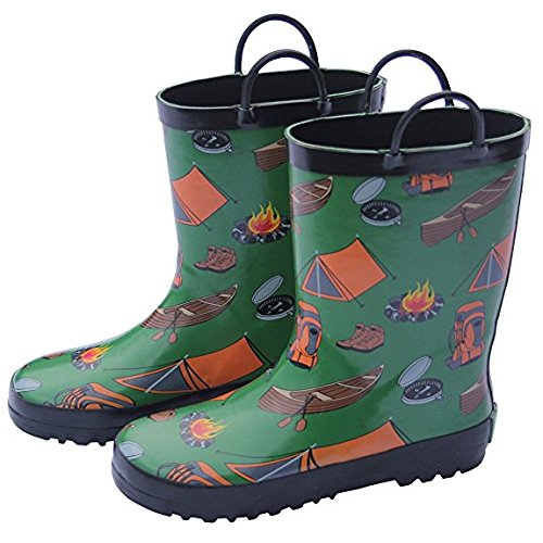Childrens Green Camping Rain Boot&#44; Size 6