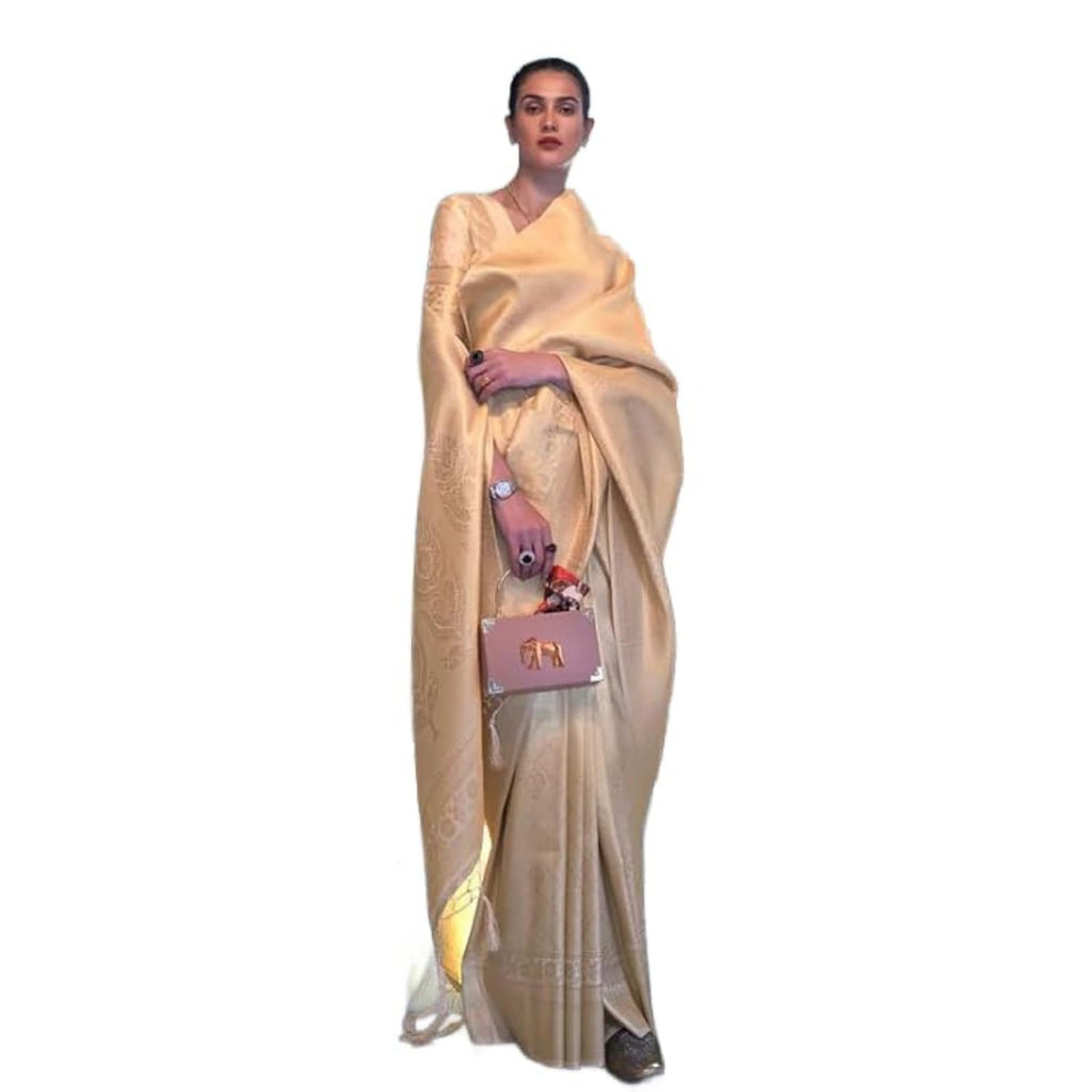 Madhuhansh WomenS Kanjivaram Banarasi Silk Saree Zari Woven For Festival Wedding With Rich Pallu Design And Unstitched Blouse P