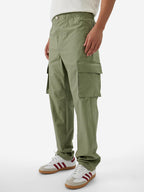 The Souled Store Fern Green Men and Boys Buttoned Cotton Blend Straight Fit Cargo Ripstop Pants