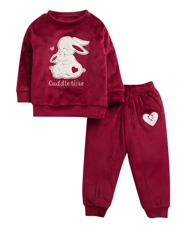 BUMZEE Boys Velvet Regular Fit Winter Set Maroon - 6-12 Months (Peb10720C-mrn)