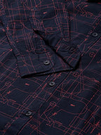 Dennis Lingo MenS Cotton Printed Slim Fit Casual Shirt