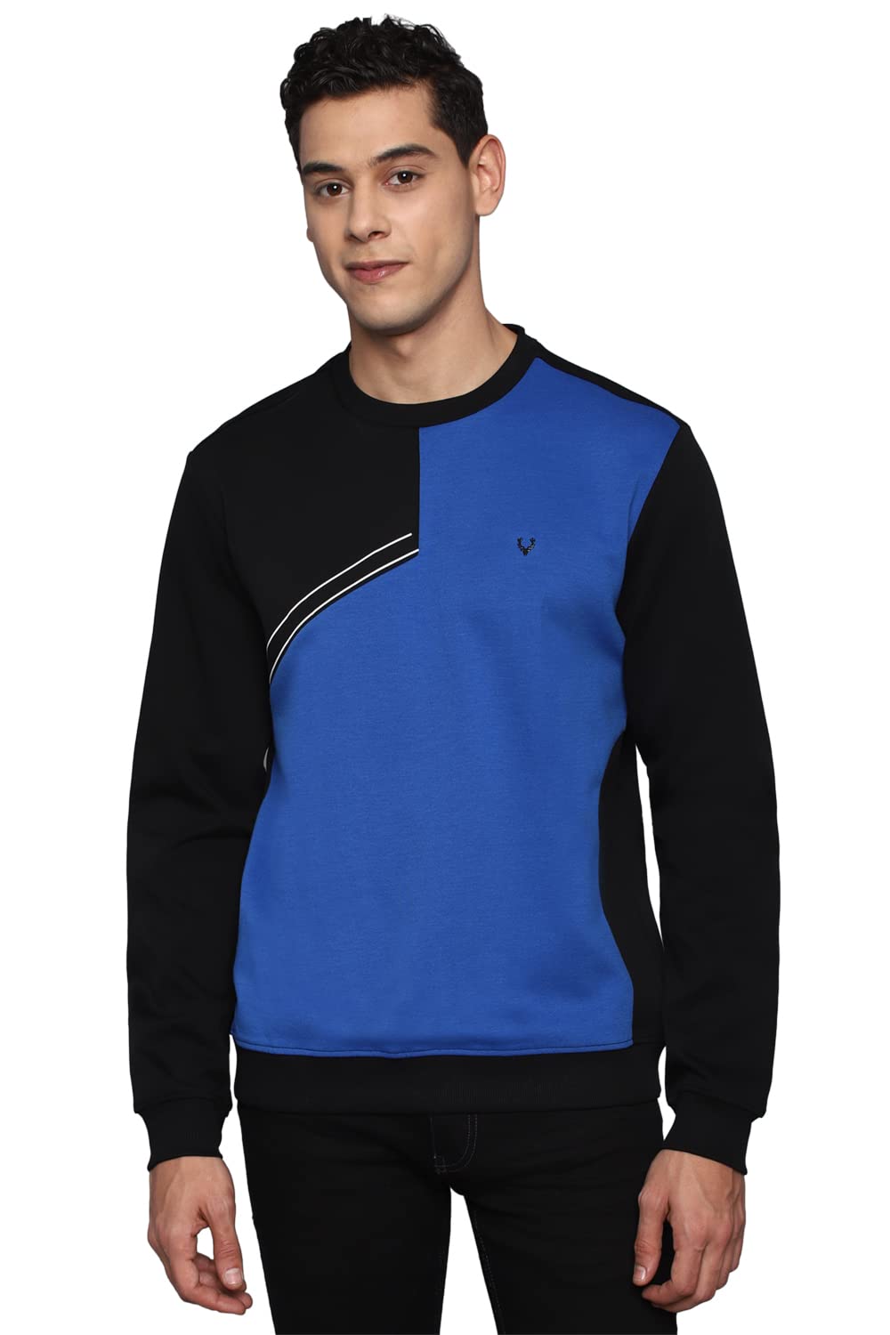 Allen Solly Men Regular Fit Solid Cotton Full Sleeve Round Neck T-Shirt