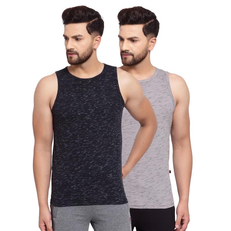 Sporto Mens Gym Vest With Contrast Side Panel And Armhole Fold Pack Of 2