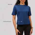 BlissClub Cotton Pro High Neck Top, Cotton-Like Comfort, Sweat-Free Confidence, Chic high Neck, Flattering fit