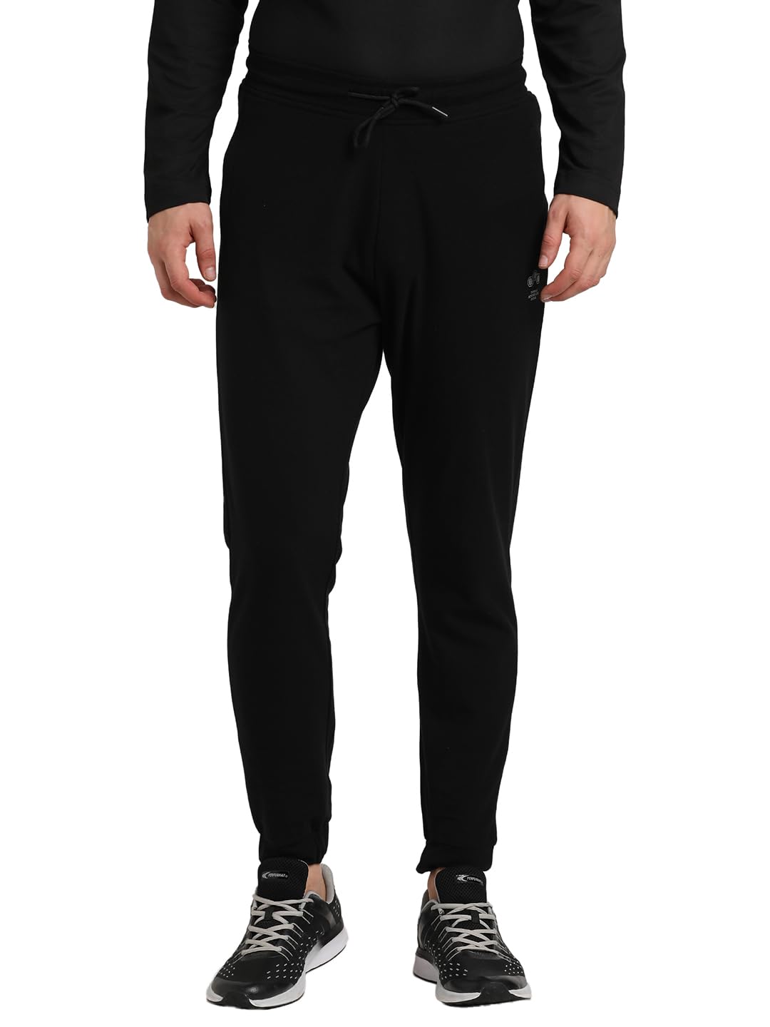 Turtle Men Knitted Solid Slim Fit Black Joggers