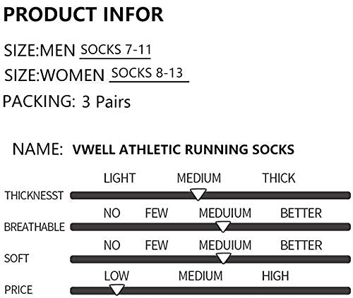 Toe Socks Cotton Running Athletic Socks Midweight Crew Five Finger Socks 3 Pairs,Size 7-11
