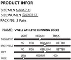 Toe Socks Cotton Running Athletic Socks Midweight Crew Five Finger Socks 3 Pairs,Size 7-11