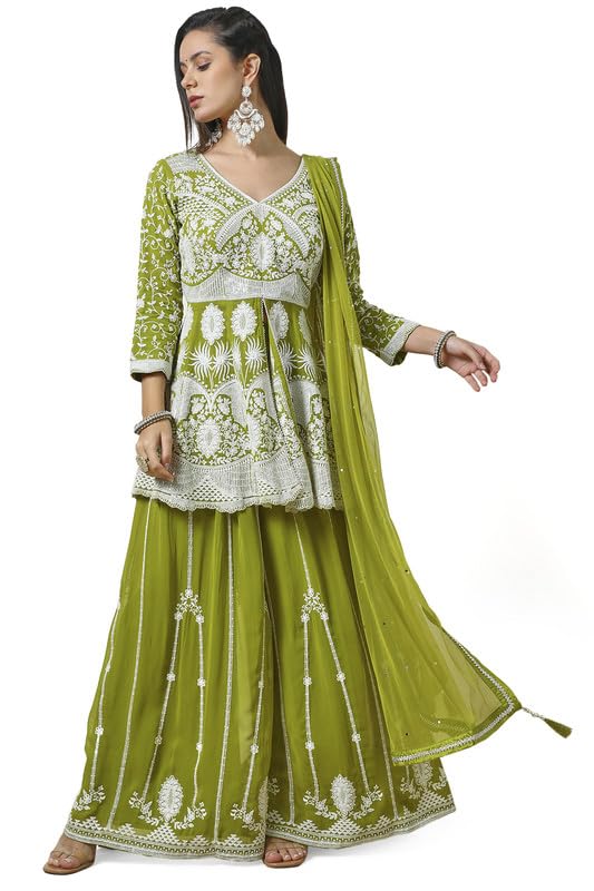 Soch Women Embroidered Georgette Suit Set with Sequins