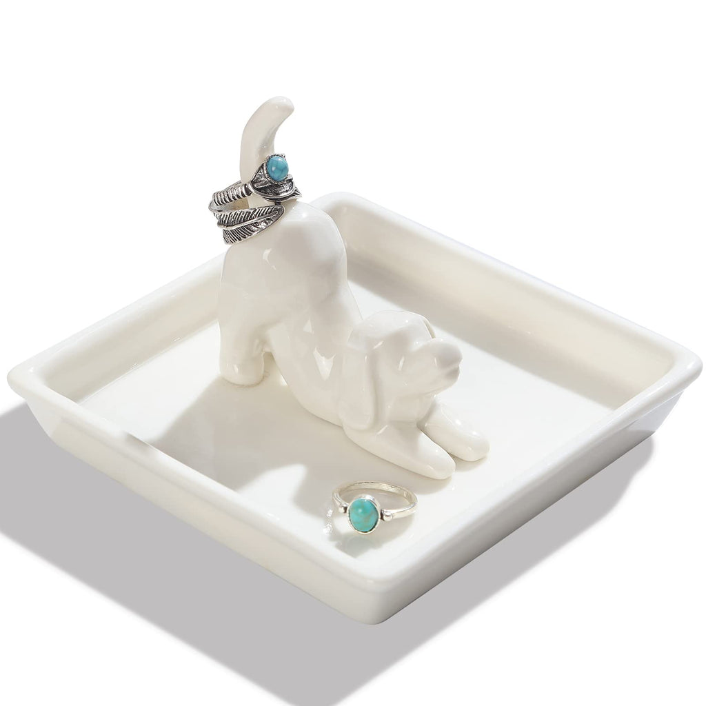 PUDDING CABIN Dog Mom Gifts for Women, Dog Ring Holder Dish Jewelry Holder, Dog Lover Gift for Women Friends Female Mom Grandma