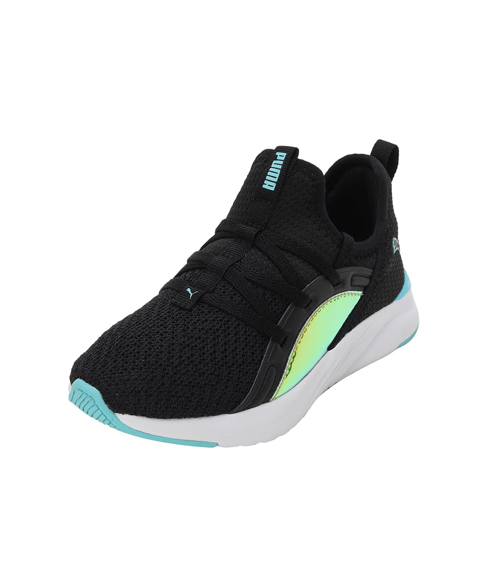 PUMA Girls Soft Sophia 2 Crystal PS BlackWhiteTeam Aqua Sneaker  12 UK (37887702) 12