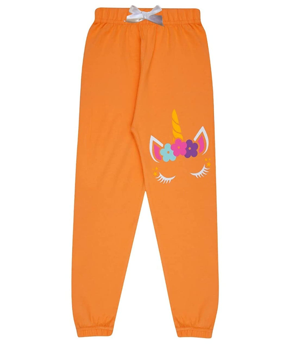 KYDA KIDS 100% Girls Cotton Printed Track Pants (Pack of 3)