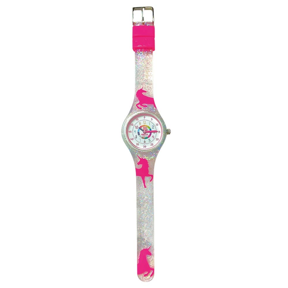 Preschool Collection Unicorn Kids Analog Watch - Time Teacher - Easy-to-Read Dial! Hypoallergenic Silicone First Watch for Girls
