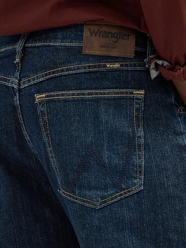 Wrangler Men's Free-to-Stretch Relaxed Fit Jean, Blackened Indigo