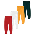 Kyda Kids 100% Pure Cotton Printed Regular Fit Track Pants For Girls (Pack Of 4)