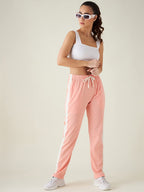 Modeve Striped Women Peach Track Pant