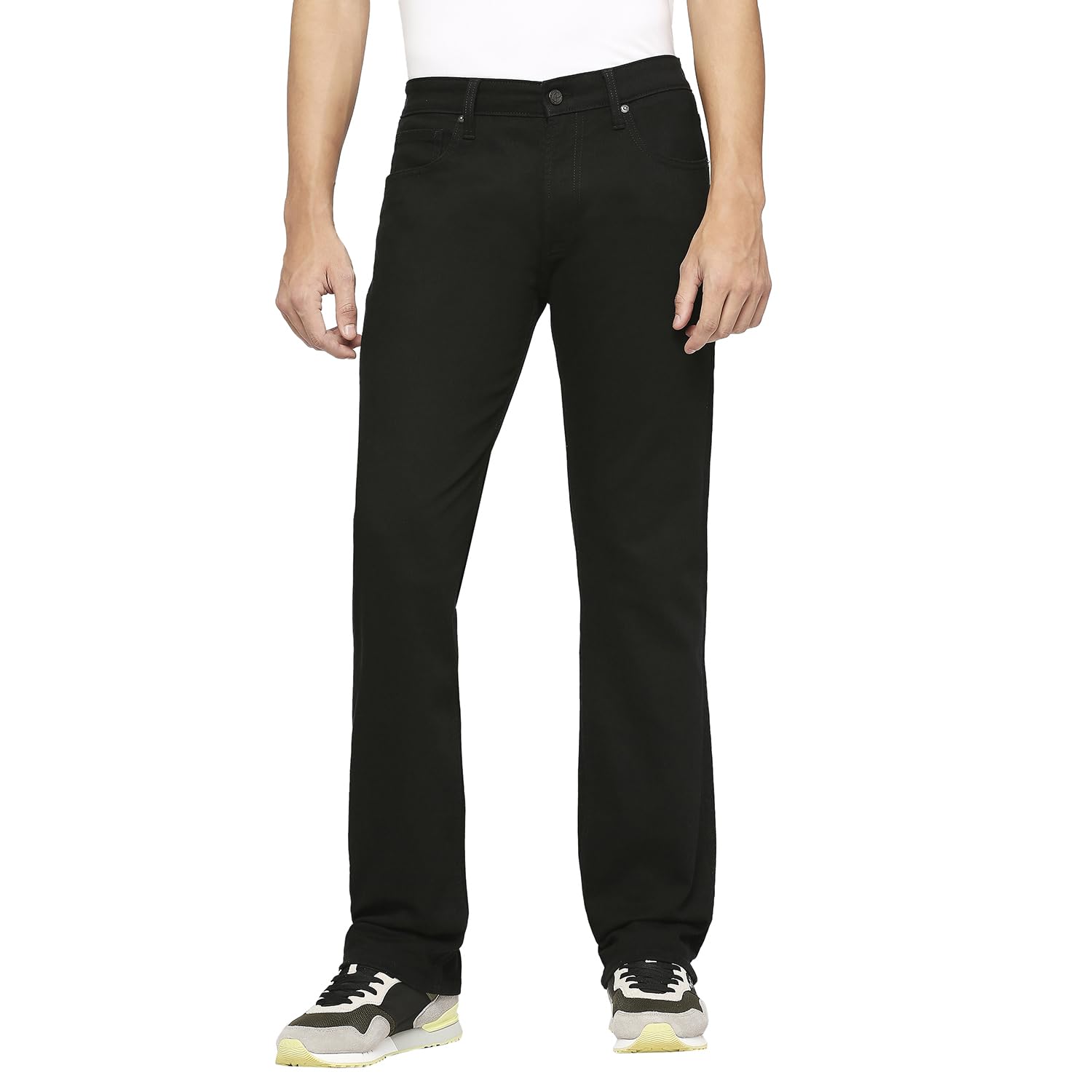 Pepe Jeans MenS Regular Mid Rise Jeans (Pm207619S913_Black, 32