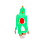 Music Legs 70454-SM Yoshee for Long Sleeve Hooded Dino Dress with Garter Clips & Dino Tail - Small & Medium