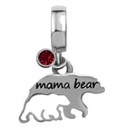 JMQJewelry Mama Bear Love Crystal Birthday Birthstone January Red Charms For Bracelet Compatible with Pandora Bracelets Hallowee
