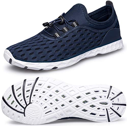 DOUSSPRT Men's Water Shoes Quick Drying Sports Aqua Shoes Blue US Size 13
