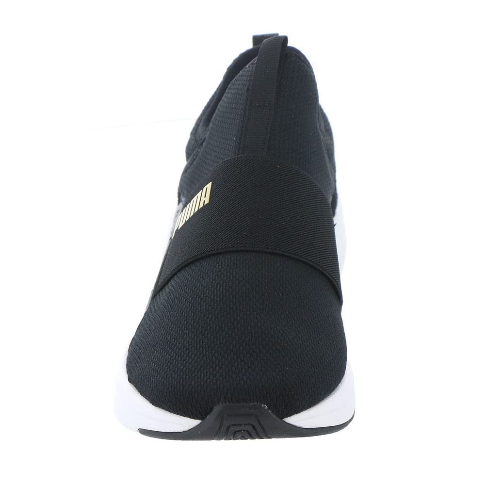 PUMA Women's Softride Sophia Slip On Sneaker Blk/Gld 6 Medium US