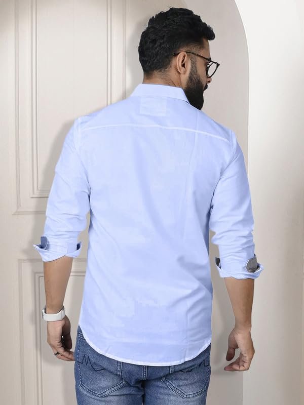 Tee Projekt Mens Long Sleeve Button Down Shirt for Men Collared Casual Formal Soild Shirt