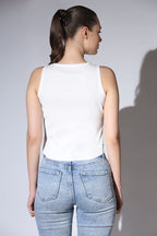OM SAI LATEST CREATION Crop Tops for Women || Ribbed Solid Chest Printed Crop Top for Girls || Text & Hart Print with Round Neck