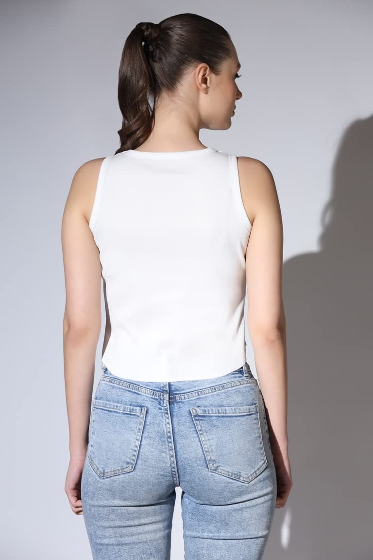 OM SAI LATEST CREATION Crop Tops for Women || Ribbed Solid Chest Printed Crop Top for Girls || Text & Hart Print with Round Neck