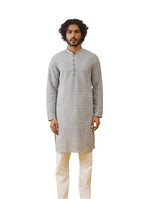 Jompers Mens Chikankari Embroidered Kurta Churidar Set
