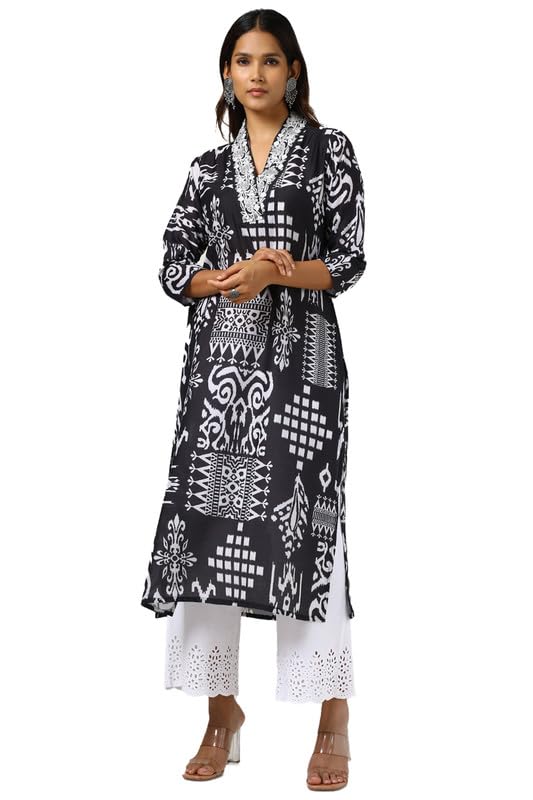 Soch Women Muslin Blend Ikat Print Kurta