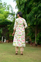 ANNI DESIGNER Womens Rayon Blend Straight Printed Kurta with Pant & Dupatta (Kumud Cream-VKS03_M_Cream_Medium)
