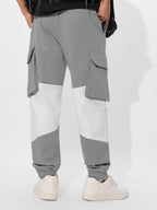 The Souled Store Space Grey (Utility) Men and Boys Elasticated Toggles Leg Closure Beige Printed Cotton Blend Baggy Fit Oversize