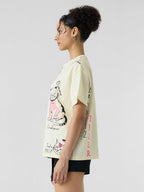 The Souled Store Official The Office: Angelas Cats Womens and Girls Oversized fit Graphic Prnited Half Sleeve Cotton White Colo
