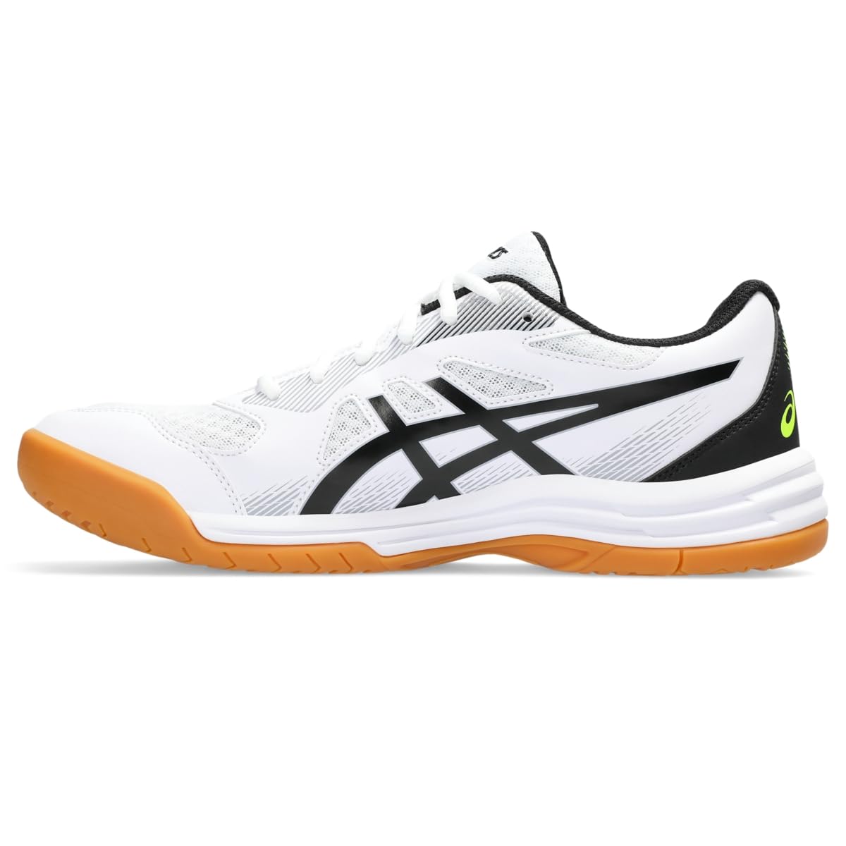 ASICS Men's Upcourt 5 Indoor Sport Shoe, 8, White/Safety Yellow