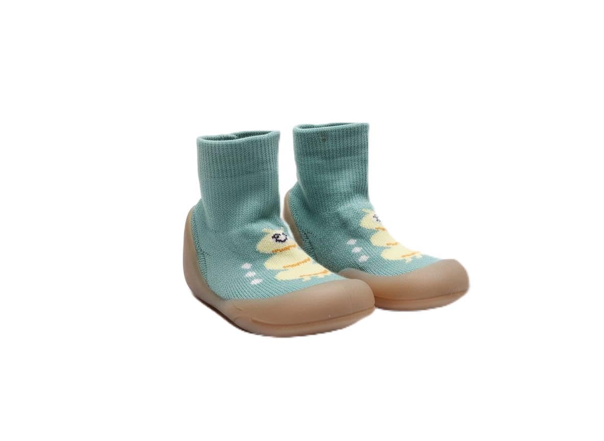 Myau Baby Bear Sock Shoes, Navy Blue And White, Toddler First Walker Shoes, Cute Animal Design (Sea Green, Uk Footwear Size Syst 3