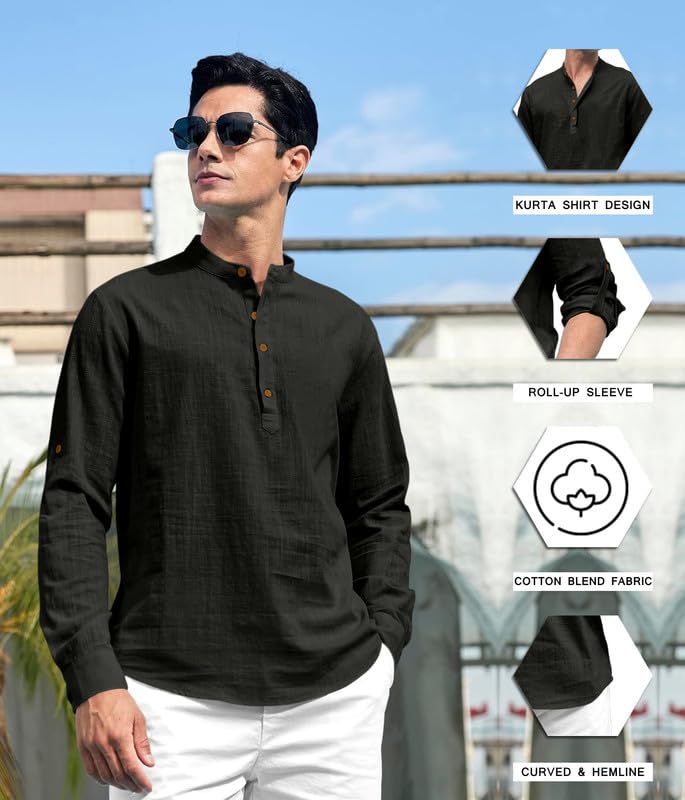 Royalscout MenS Cotton Polyester Blend Regular Fit Full Sleeve Kurta Perfect For Special Occasions, Family Events, Or Daily Eth