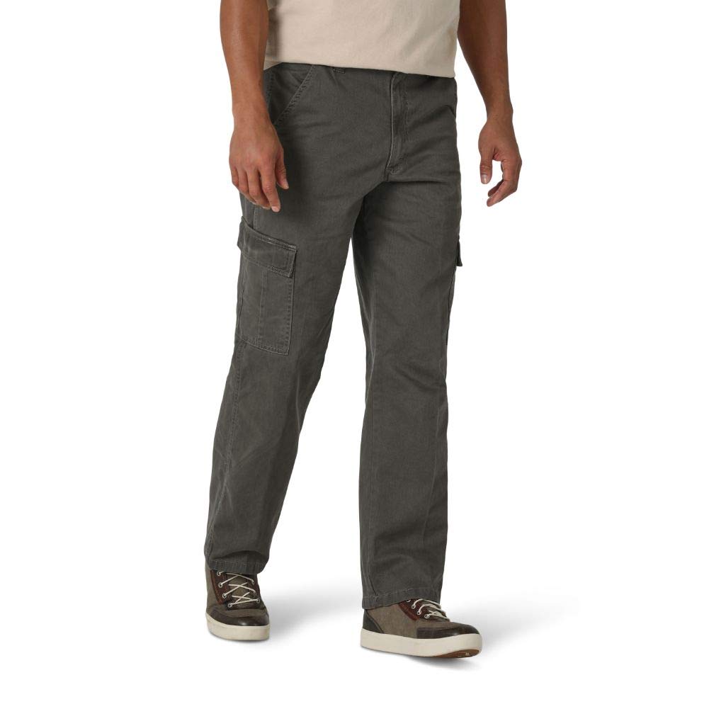 Wrangler Authentics Men's Twill Relaxed Fit Cargo Pant (Logan), Olive Drab, 35W x 30L