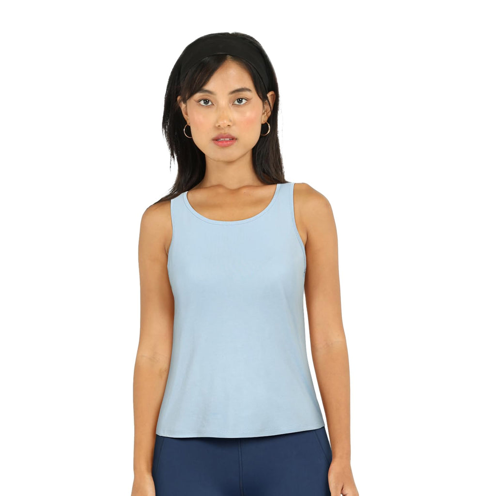 BlissClub Step Up Tank | Two Layer Fabric | Modal-Polyester | Sleeveless | Sweat-Wicking