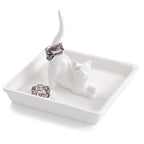 PUDDING CABIN Cat Mom Gifts for Women, Cat Ring Holder for Jewelry, Jewelry Tray Dish Rings Bracelets Earrings Trinket Tray, Cat