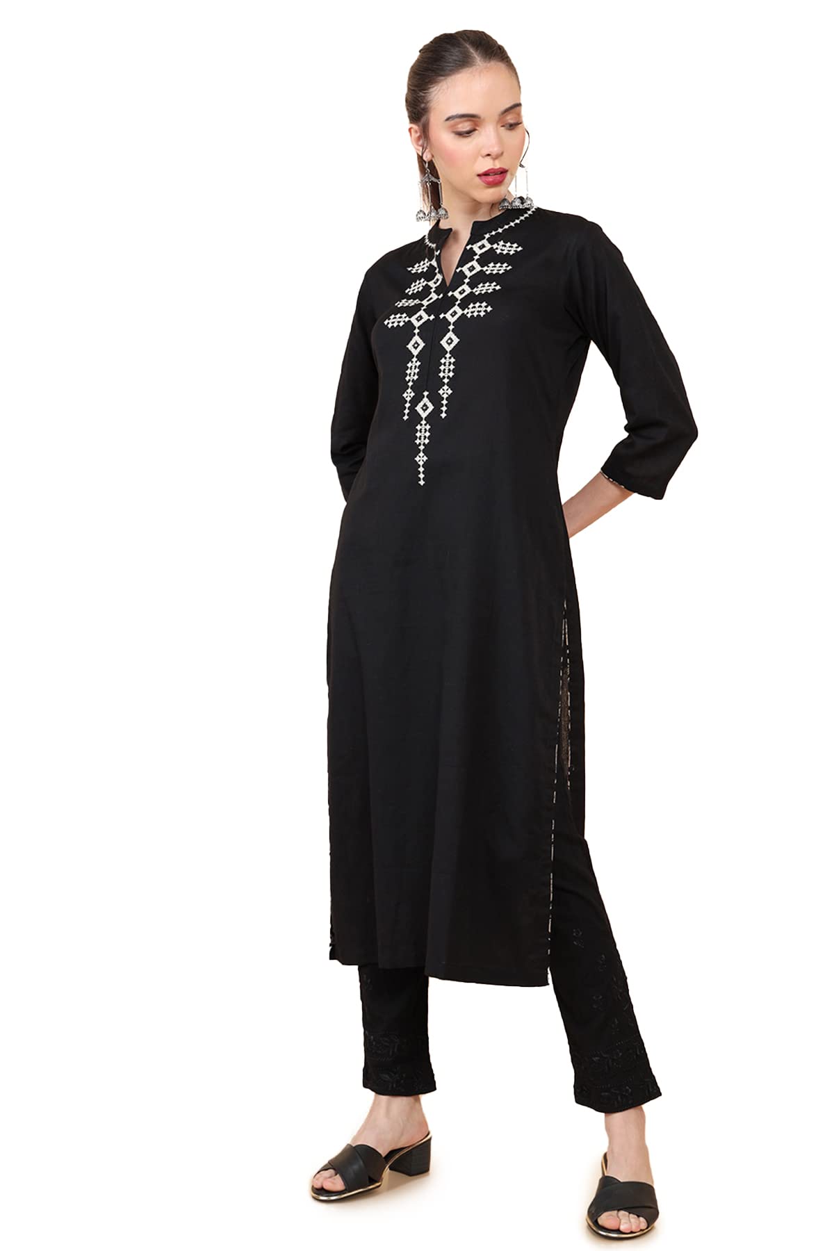 Soch Women Cotton Blend Embellished Kurta
