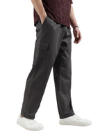 Veirdo Men's Cotton Baggy Fit Ankle Length Mid Rise 4 Pocket Cargos