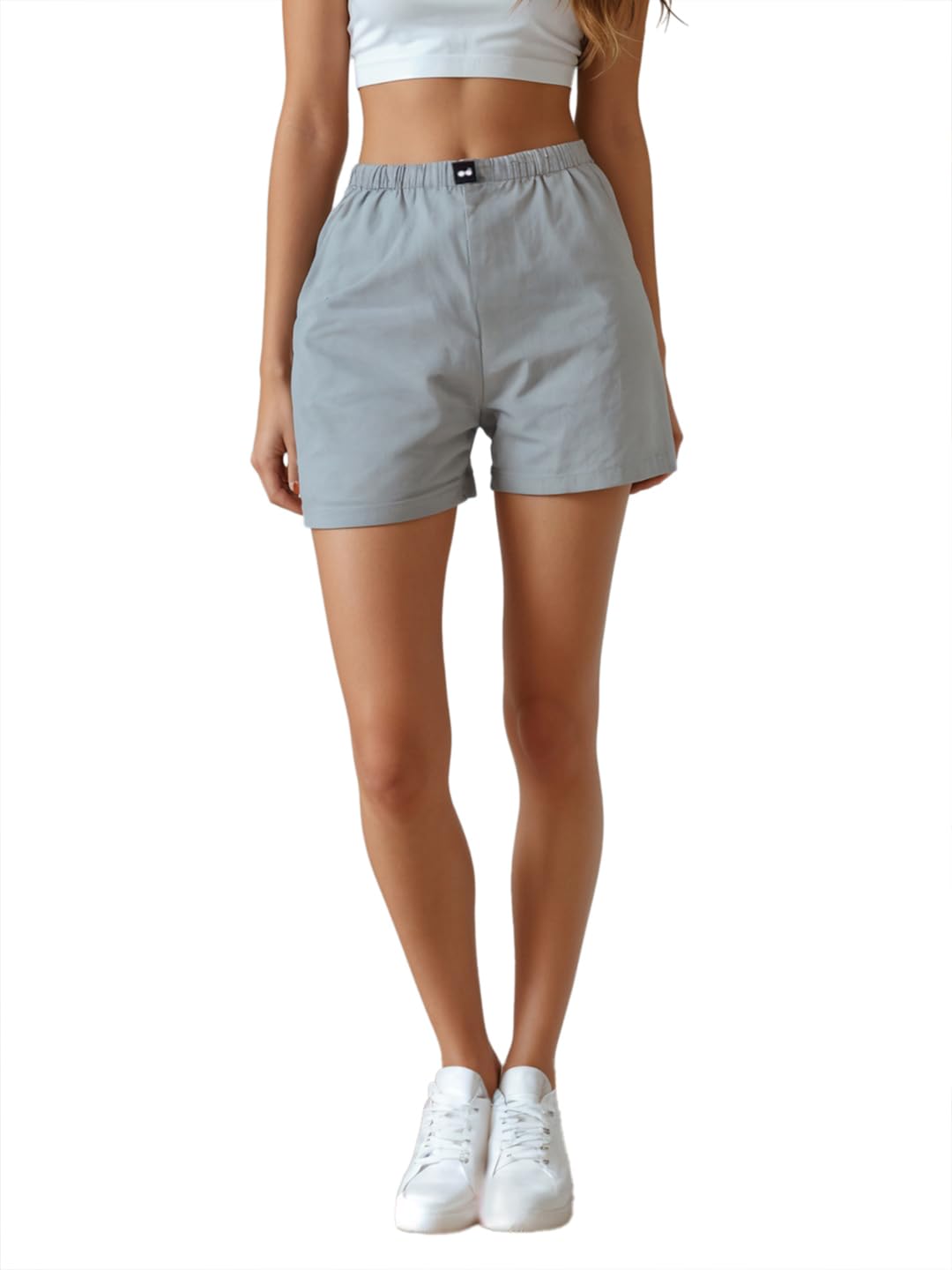 Bewakoof Womens Solid Boxer Regular Fit Shorts_581533_Green_XL