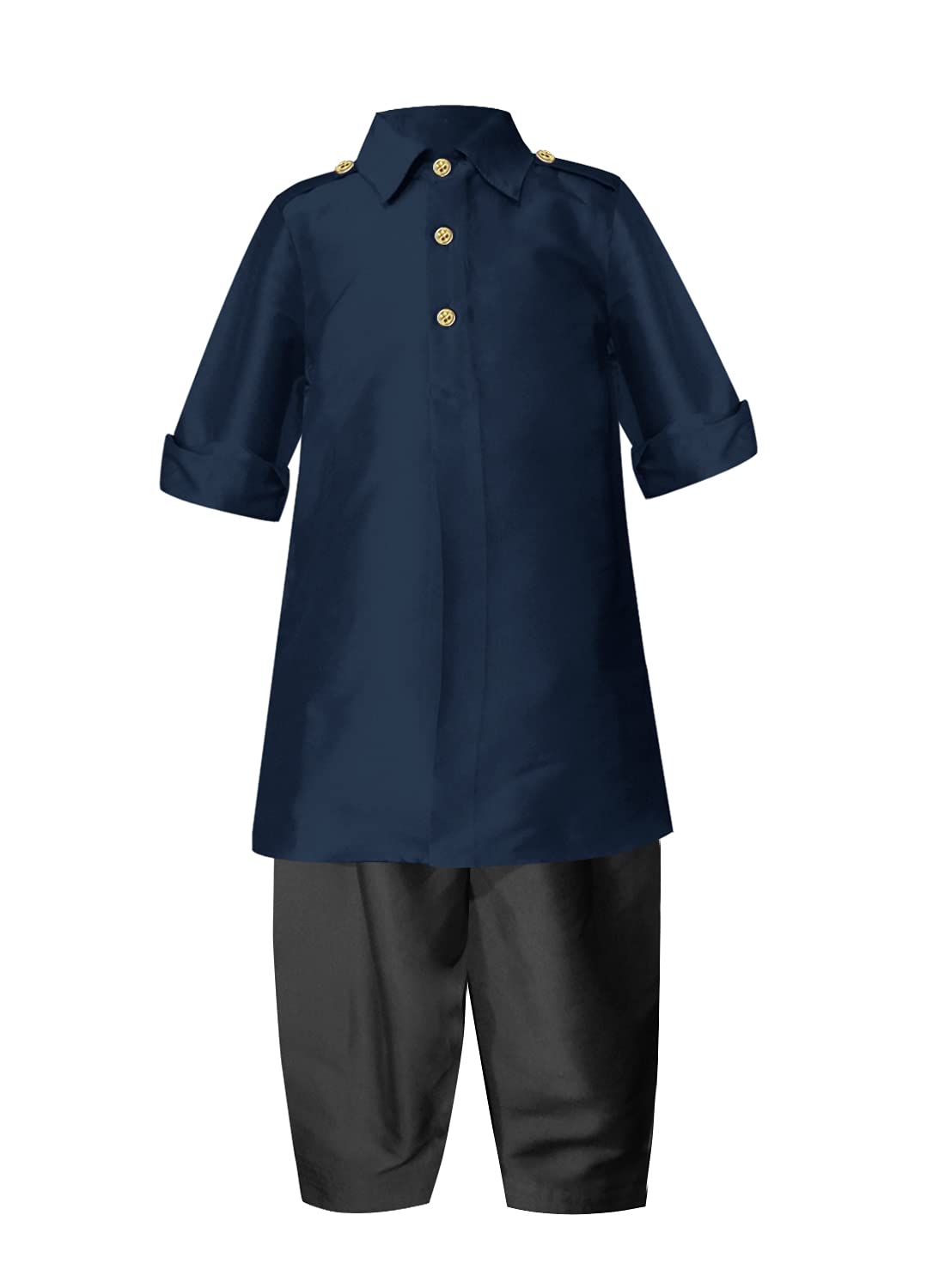 A.T.U.N. (All Things Uber Nice) Boy'S Regular Pathani Suit (Bkls Pts_Navy-Black 5-6 Years)