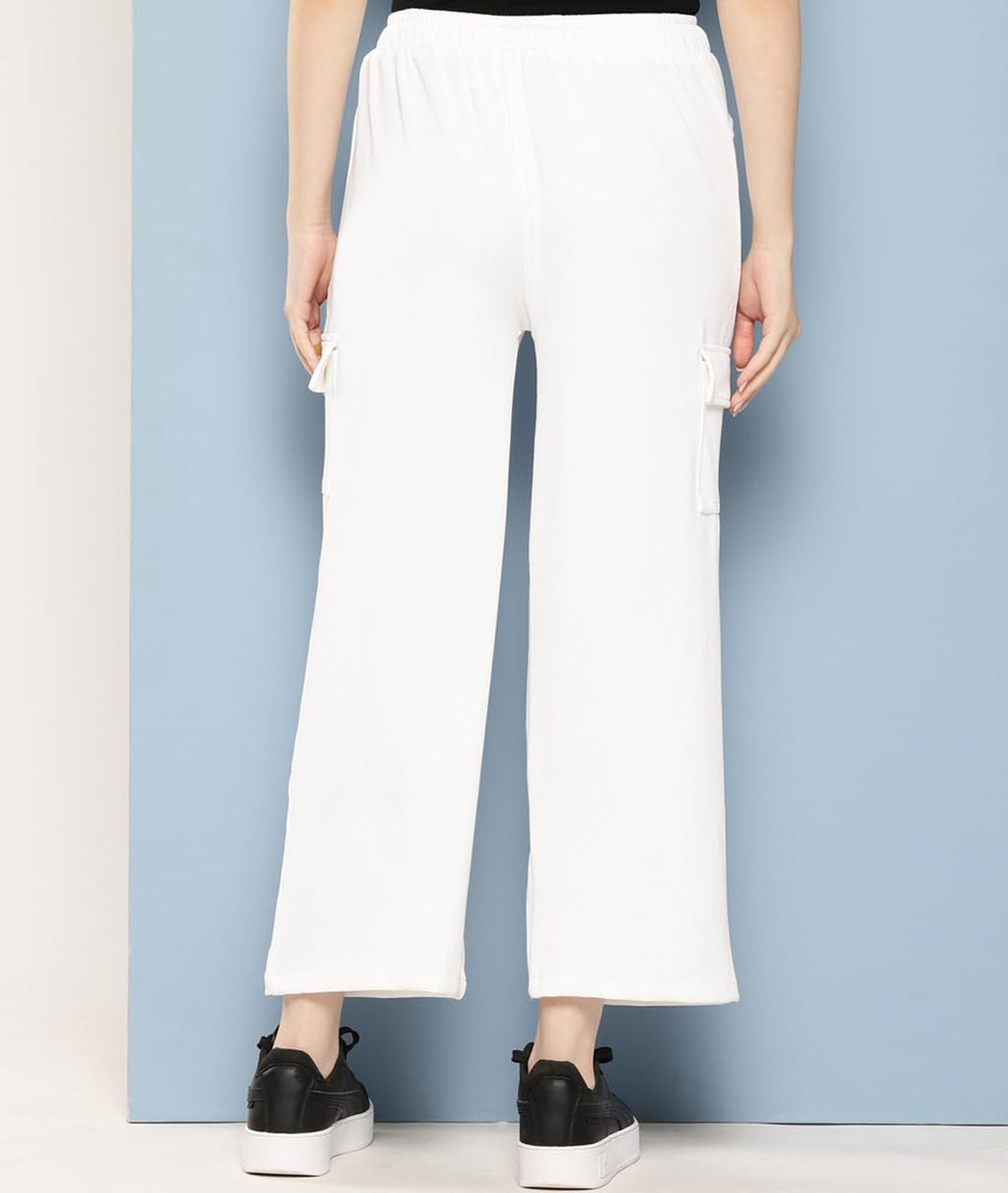 Aarika Girls Casual Wear White Colour Solid Nylon Pant (9-13 Years)