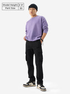 The Souled Store Solids: Onyx Men and Boys Regular Fit Cargo Pants Mens Cargo Pants Trousers for Men Multi-Pocket Work Outdoor