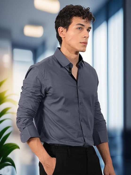Pinkmint Cotton Soild Combo Men Shirt Formmal Wear Office Wear Regular Fit Shirt
