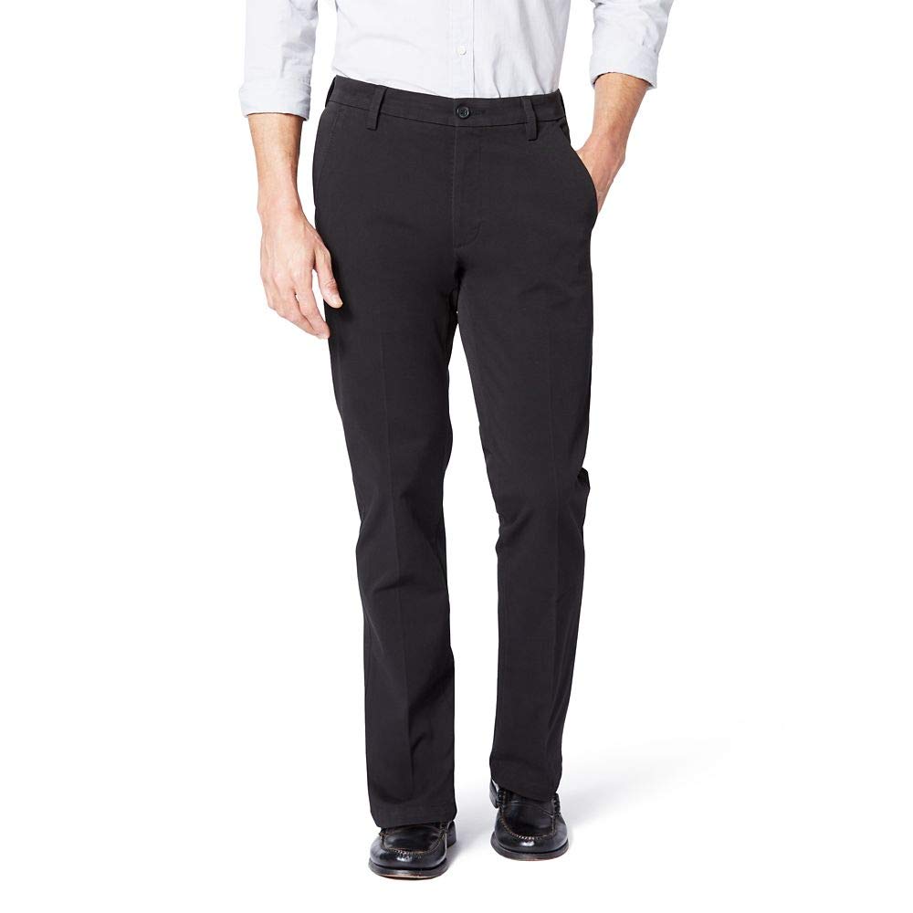 Dockers Men's Slim Fit Workday Khaki Smart 360 Flex Pants, Black, 32W x 30L