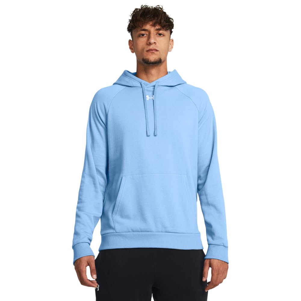 Under Armour Men's Rival Fleece Hoodie, (475) Carolina Blue / / White, 4X-Large Tall