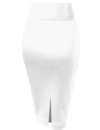 Hybrid & Company Women's Techno/Scuba Stretchy Office Pencil Skirt KSK43584 1139 White S