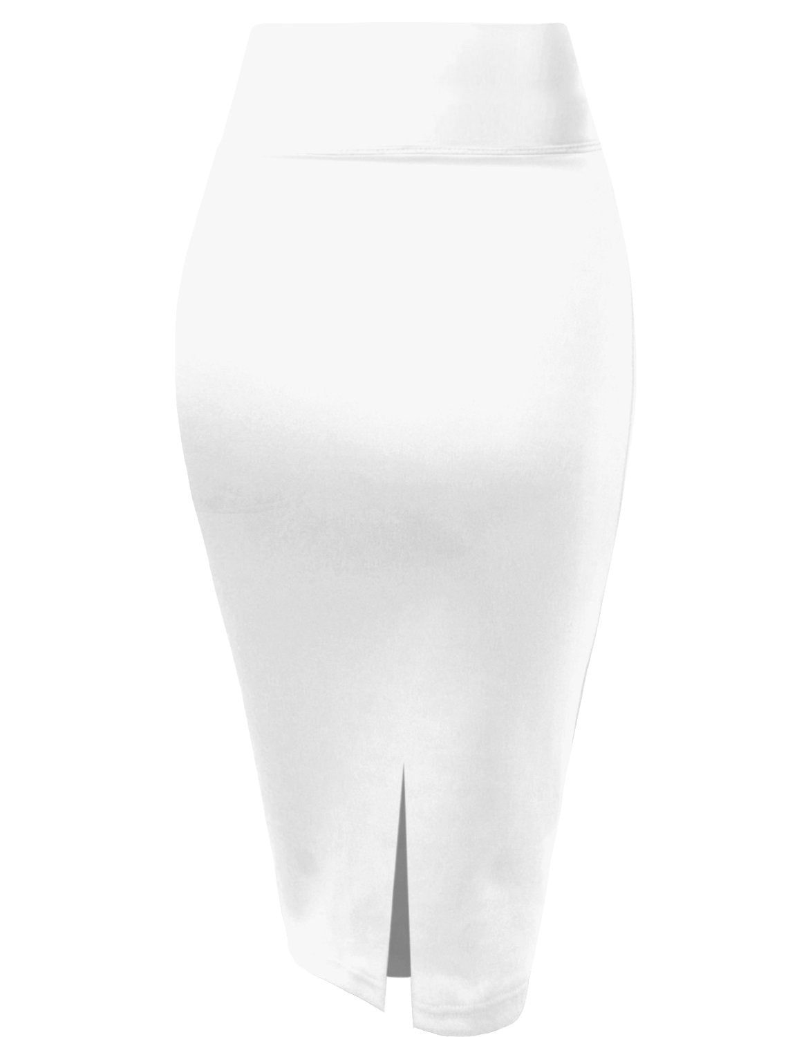 Hybrid & Company Women's Techno/Scuba Stretchy Office Pencil Skirt KSK43584 1139 White S