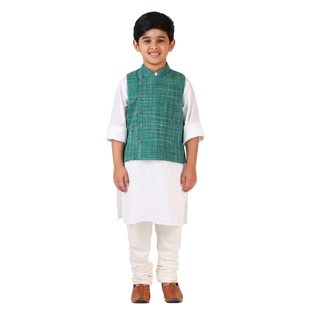 Fabindia Kids Bana Woven Nehru Jacket Cotton_6-8Y